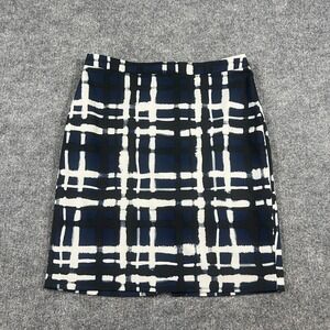 Banana Republic Mini Straight Skirt Womens 4 Multicolor Plaid Zipper Back Slit